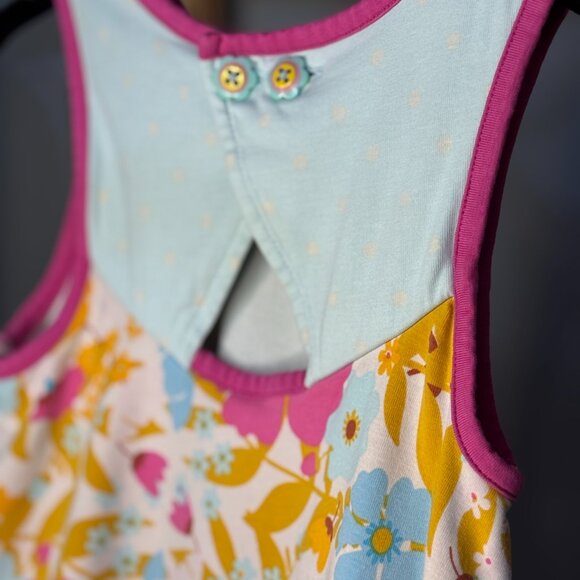 Matilda Jane pink and blue Floral Ruffle Tunic Girls 4 Bright & Playful Colors - Picture 8 of 8